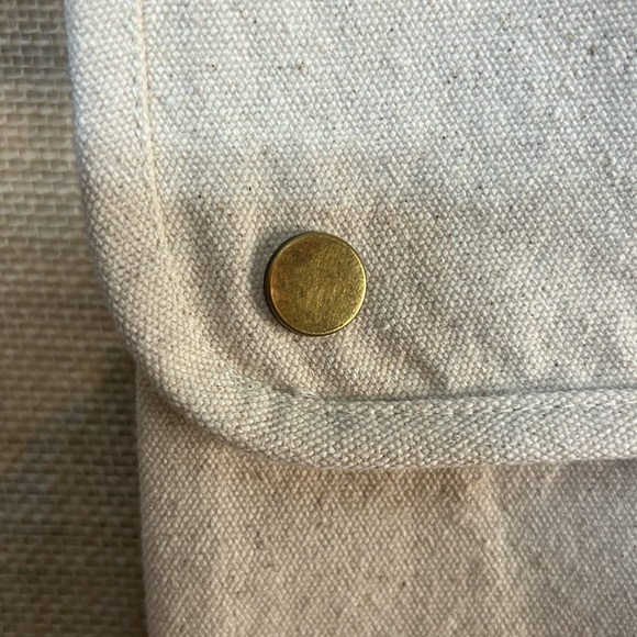 ROOLE- Salt Canvas Briefcase Portfolio with Leather Strap and Snap Closure NWOT - Picture 5 of 7